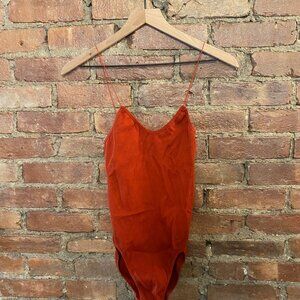 Urban Outfitters Orange bodysuit, Ribbed